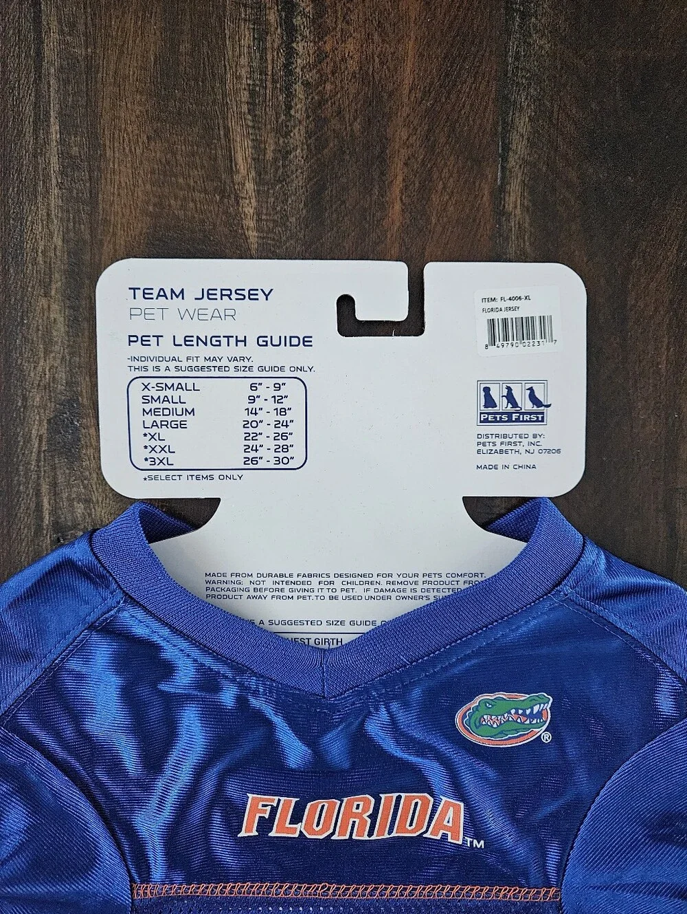 Florida Gators Dog Jersey XL
